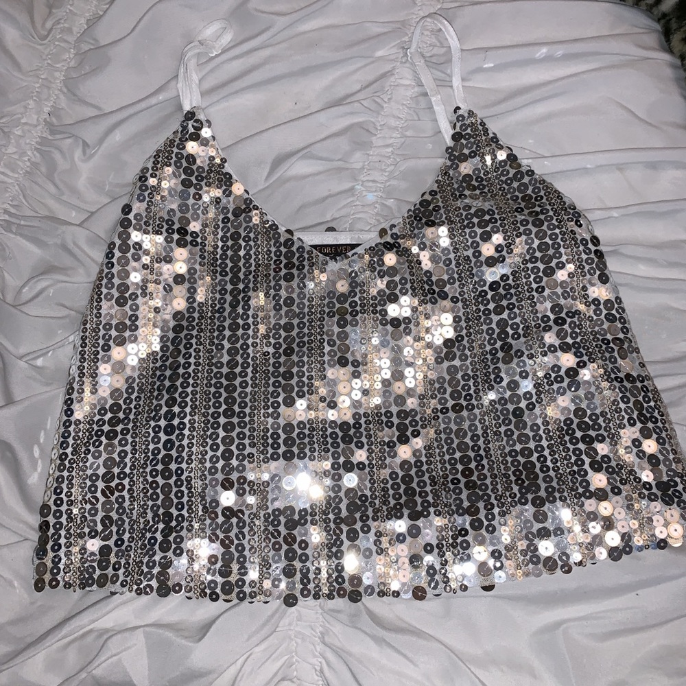 Sequin crop tank never worn
